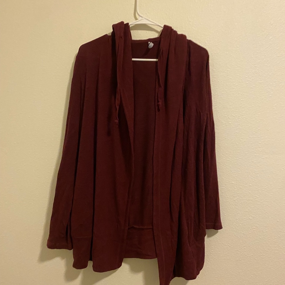 Women’s maroon soft cardigan
